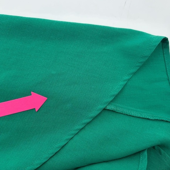 NWT Jack by BB Dakota Maxi Dress Women's Size Small Green Wrap Hi Low with flaws - Picture 12 of 13